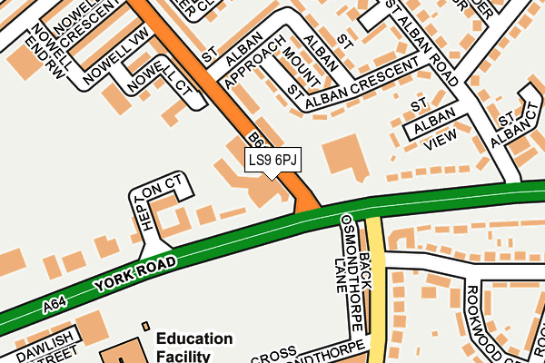 LS9 6PJ map - OS OpenMap – Local (Ordnance Survey) LS9 6PJ map - OS OpenMap – Local (Ordnance Survey)