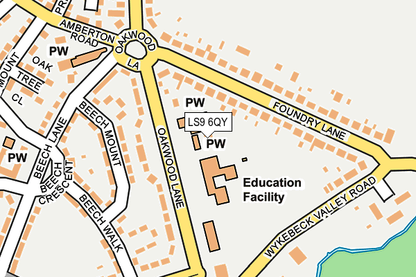 LS9 6QY map - OS OpenMap – Local (Ordnance Survey) LS9 6QY map - OS OpenMap – Local (Ordnance Survey)