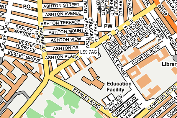 LS9 7AG map - OS OpenMap – Local (Ordnance Survey) LS9 7AG map - OS OpenMap – Local (Ordnance Survey)