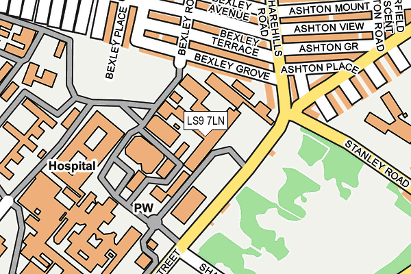 LS9 7LN map - OS OpenMap – Local (Ordnance Survey) LS9 7LN map - OS OpenMap – Local (Ordnance Survey)
