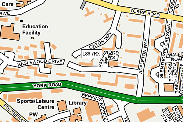 LS9 7RX map - OS OpenMap – Local (Ordnance Survey) LS9 7RX map - OS OpenMap – Local (Ordnance Survey)