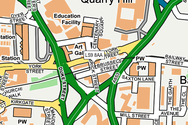 LS9 8AA map - OS OpenMap – Local (Ordnance Survey) LS9 8AA map - OS OpenMap – Local (Ordnance Survey)