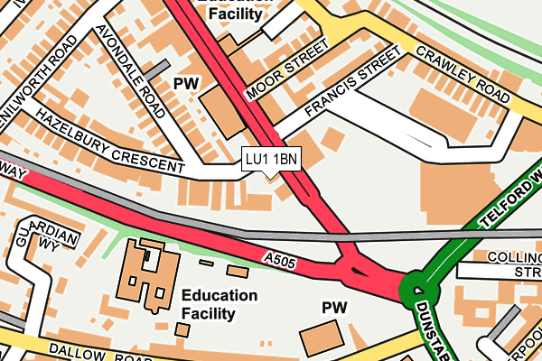 LU1 1BN map - OS OpenMap – Local (Ordnance Survey) LU1 1BN map - OS OpenMap – Local (Ordnance Survey)