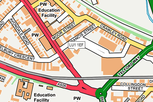 LU1 1EF map - OS OpenMap – Local (Ordnance Survey) LU1 1EF map - OS OpenMap – Local (Ordnance Survey)