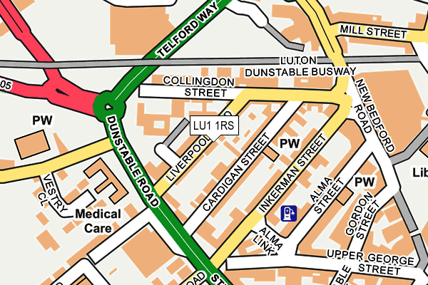 LU1 1RS map - OS OpenMap – Local (Ordnance Survey)