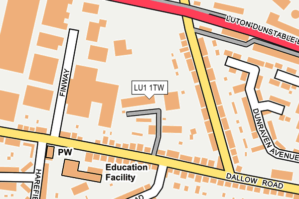 LU1 1TW map - OS OpenMap – Local (Ordnance Survey) LU1 1TW map - OS OpenMap – Local (Ordnance Survey)
