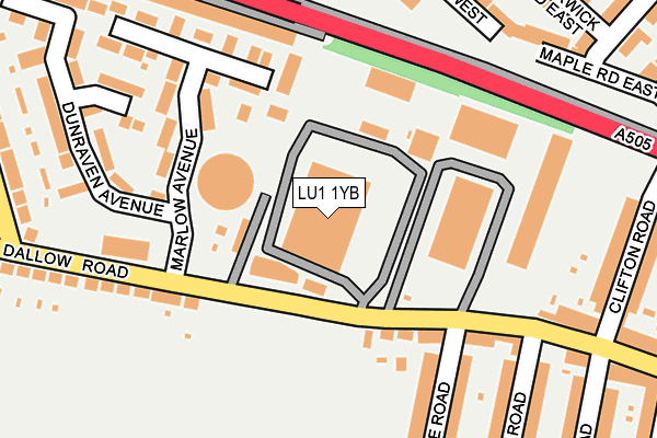 LU1 1YB map - OS OpenMap – Local (Ordnance Survey) LU1 1YB map - OS OpenMap – Local (Ordnance Survey)