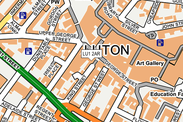 LU1 2AR map - OS OpenMap – Local (Ordnance Survey)