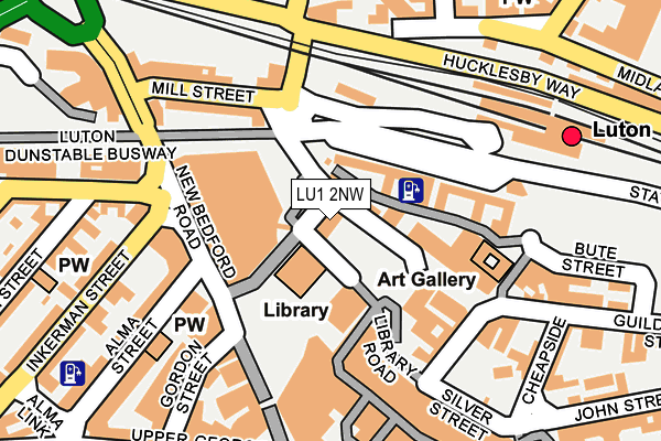 LU1 2NW map - OS OpenMap – Local (Ordnance Survey)