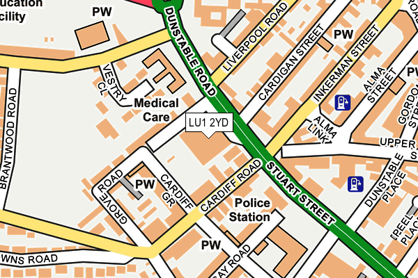LU1 2YD map - OS OpenMap – Local (Ordnance Survey) LU1 2YD map - OS OpenMap – Local (Ordnance Survey)
