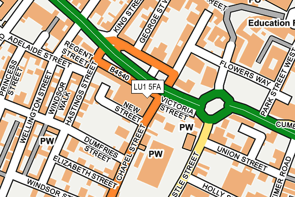 LU1 5FA map - OS OpenMap – Local (Ordnance Survey) LU1 5FA map - OS OpenMap – Local (Ordnance Survey)