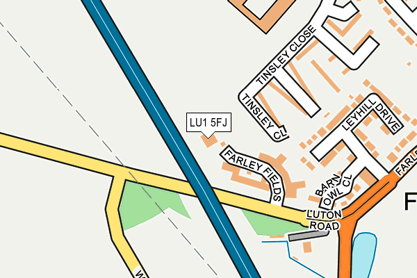 LU1 5FJ map - OS OpenMap – Local (Ordnance Survey) LU1 5FJ map - OS OpenMap – Local (Ordnance Survey)