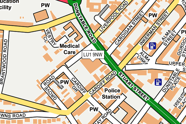 LU1 9NW map - OS OpenMap – Local (Ordnance Survey) LU1 9NW map - OS OpenMap – Local (Ordnance Survey)