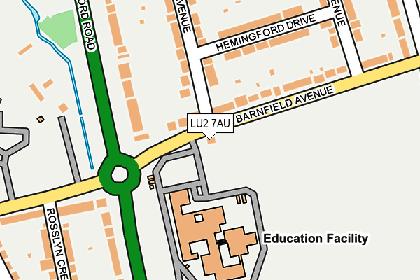 LU2 7AU map - OS OpenMap – Local (Ordnance Survey) LU2 7AU map - OS OpenMap – Local (Ordnance Survey)