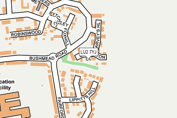 LU2 7YJ map - OS OpenMap – Local (Ordnance Survey) LU2 7YJ map - OS OpenMap – Local (Ordnance Survey)