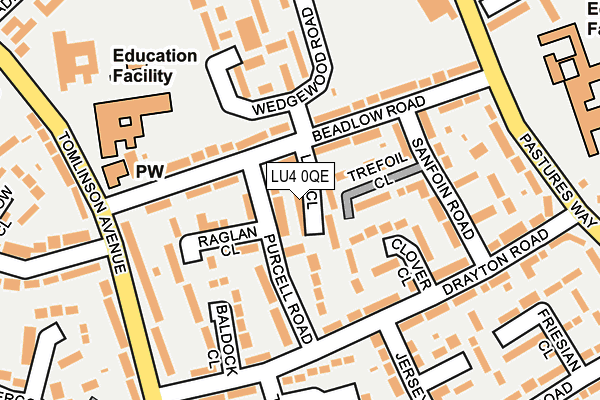 LU4 0QE map - OS OpenMap – Local (Ordnance Survey)