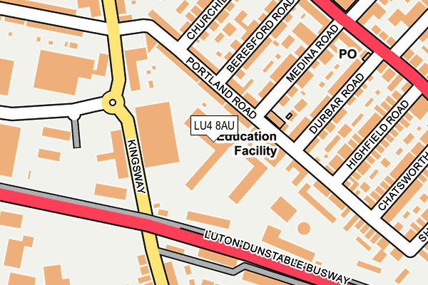 LU4 8AU map - OS OpenMap – Local (Ordnance Survey) LU4 8AU map - OS OpenMap – Local (Ordnance Survey)