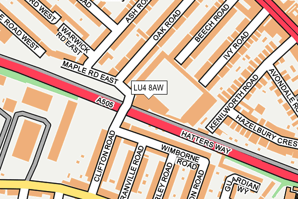 LU4 8AW map - OS OpenMap – Local (Ordnance Survey) LU4 8AW map - OS OpenMap – Local (Ordnance Survey)