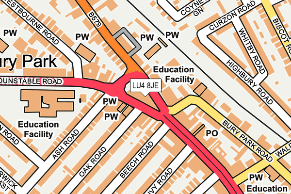 LU4 8JE map - OS OpenMap – Local (Ordnance Survey) LU4 8JE map - OS OpenMap – Local (Ordnance Survey)