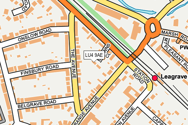 LU4 9AE map - OS OpenMap – Local (Ordnance Survey) LU4 9AE map - OS OpenMap – Local (Ordnance Survey)