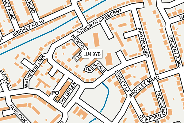 LU4 9YB map - OS OpenMap – Local (Ordnance Survey) LU4 9YB map - OS OpenMap – Local (Ordnance Survey)