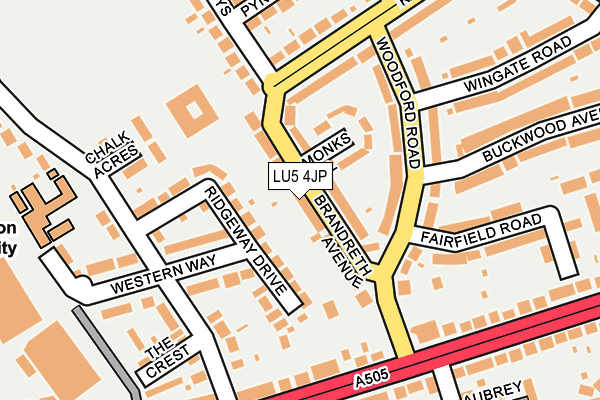 LU5 4JP map - OS OpenMap – Local (Ordnance Survey) LU5 4JP map - OS OpenMap – Local (Ordnance Survey)