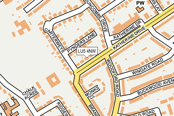 LU5 4NW map - OS OpenMap – Local (Ordnance Survey) LU5 4NW map - OS OpenMap – Local (Ordnance Survey)