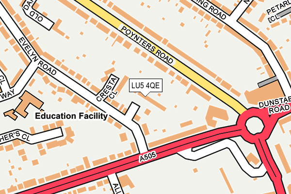 LU5 4QE map - OS OpenMap – Local (Ordnance Survey) LU5 4QE map - OS OpenMap – Local (Ordnance Survey)