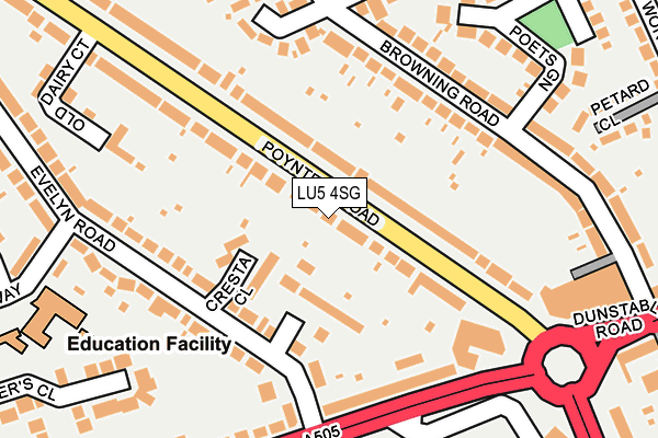 LU5 4SG map - OS OpenMap – Local (Ordnance Survey) LU5 4SG map - OS OpenMap – Local (Ordnance Survey)