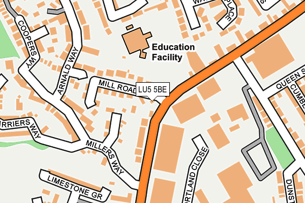 LU5 5BE map - OS OpenMap – Local (Ordnance Survey) LU5 5BE map - OS OpenMap – Local (Ordnance Survey)