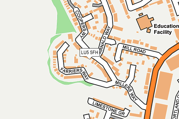 LU5 5FH map - OS OpenMap – Local (Ordnance Survey) LU5 5FH map - OS OpenMap – Local (Ordnance Survey)