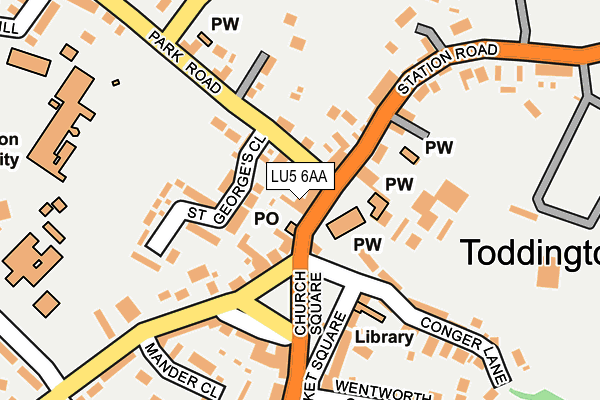 LU5 6AA map - OS OpenMap – Local (Ordnance Survey) LU5 6AA map - OS OpenMap – Local (Ordnance Survey)