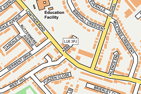 LU6 3PJ map - OS OpenMap – Local (Ordnance Survey) LU6 3PJ map - OS OpenMap – Local (Ordnance Survey)