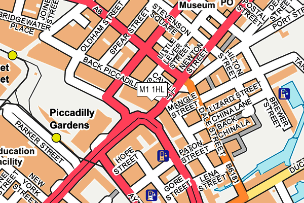 M1 1HL map - OS OpenMap – Local (Ordnance Survey) M1 1HL map - OS OpenMap – Local (Ordnance Survey)