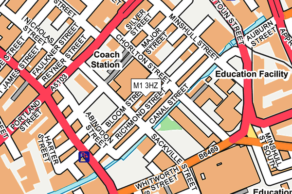 M1 3HZ map - OS OpenMap – Local (Ordnance Survey)
