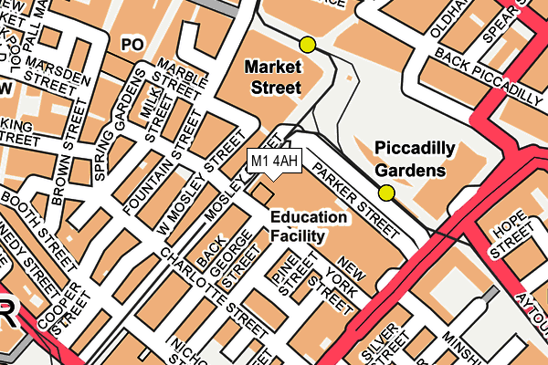M1 4AH map - OS OpenMap – Local (Ordnance Survey) M1 4AH map - OS OpenMap – Local (Ordnance Survey)