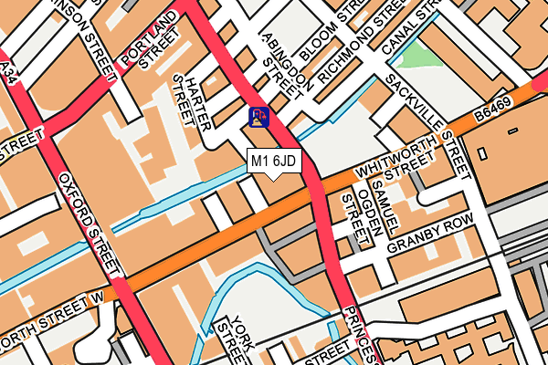 M1 6JD map - OS OpenMap – Local (Ordnance Survey)
