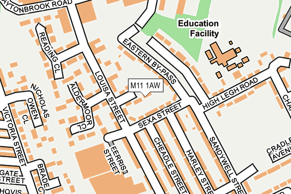 M11 1AW map - OS OpenMap – Local (Ordnance Survey) M11 1AW map - OS OpenMap – Local (Ordnance Survey)