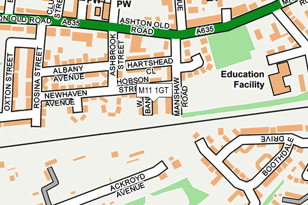 M11 1GT map - OS OpenMap – Local (Ordnance Survey) M11 1GT map - OS OpenMap – Local (Ordnance Survey)