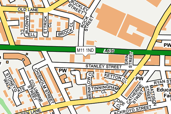M11 1ND map - OS OpenMap – Local (Ordnance Survey) M11 1ND map - OS OpenMap – Local (Ordnance Survey)