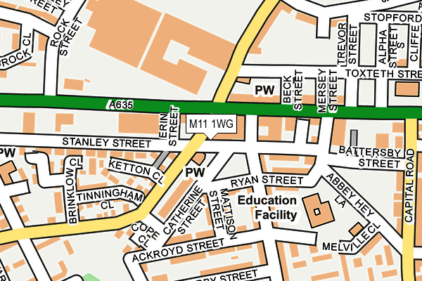 M11 1WG map - OS OpenMap – Local (Ordnance Survey) M11 1WG map - OS OpenMap – Local (Ordnance Survey)