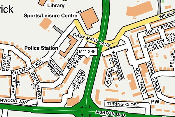 M11 3BE map - OS OpenMap – Local (Ordnance Survey)