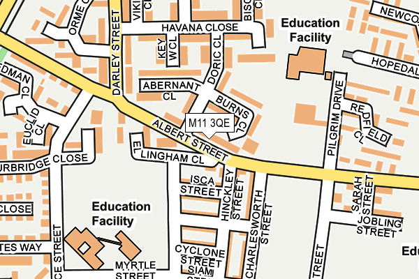 M11 3QE map - OS OpenMap – Local (Ordnance Survey) M11 3QE map - OS OpenMap – Local (Ordnance Survey)