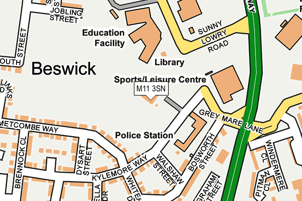M11 3SN map - OS OpenMap – Local (Ordnance Survey) M11 3SN map - OS OpenMap – Local (Ordnance Survey)