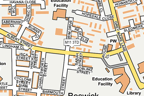 M11 3TD map - OS OpenMap – Local (Ordnance Survey) M11 3TD map - OS OpenMap – Local (Ordnance Survey)