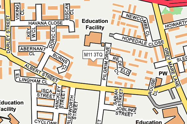 M11 3TQ map - OS OpenMap – Local (Ordnance Survey)