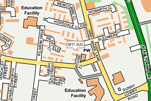 M11 3UU map - OS OpenMap – Local (Ordnance Survey)