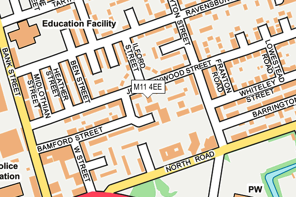 M11 4EE map - OS OpenMap – Local (Ordnance Survey) M11 4EE map - OS OpenMap – Local (Ordnance Survey)
