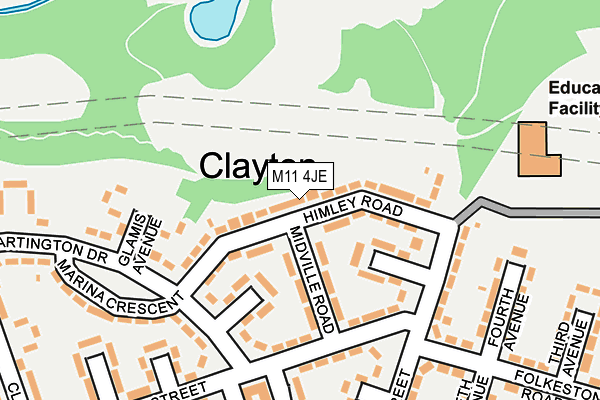 M11 4JE map - OS OpenMap – Local (Ordnance Survey) M11 4JE map - OS OpenMap – Local (Ordnance Survey)