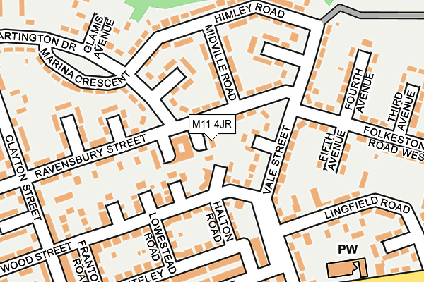 M11 4JR map - OS OpenMap – Local (Ordnance Survey) M11 4JR map - OS OpenMap – Local (Ordnance Survey)